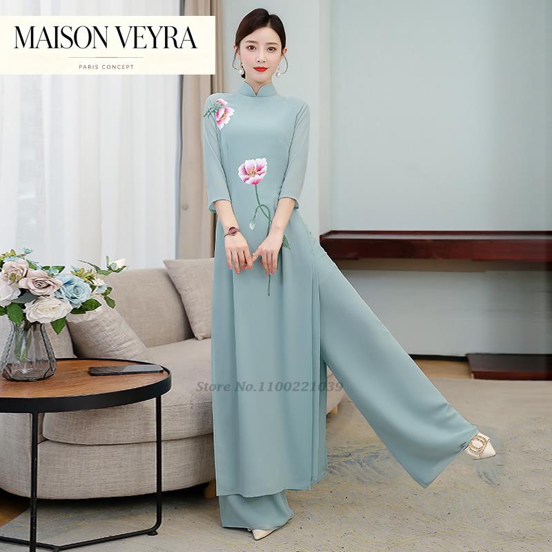 Ao Dai Vietnam Dress - 2026 Vietnam Aodai Elbisesi Qipao Vintage