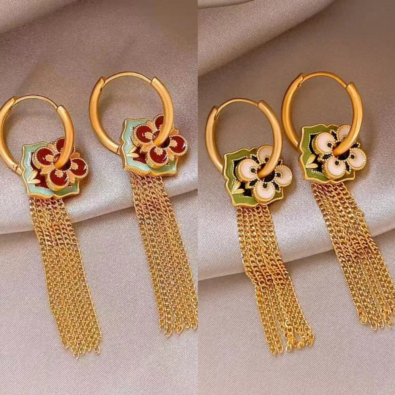 Ethnic Fashion Way - Yeni çin moda çiçek şekli altın