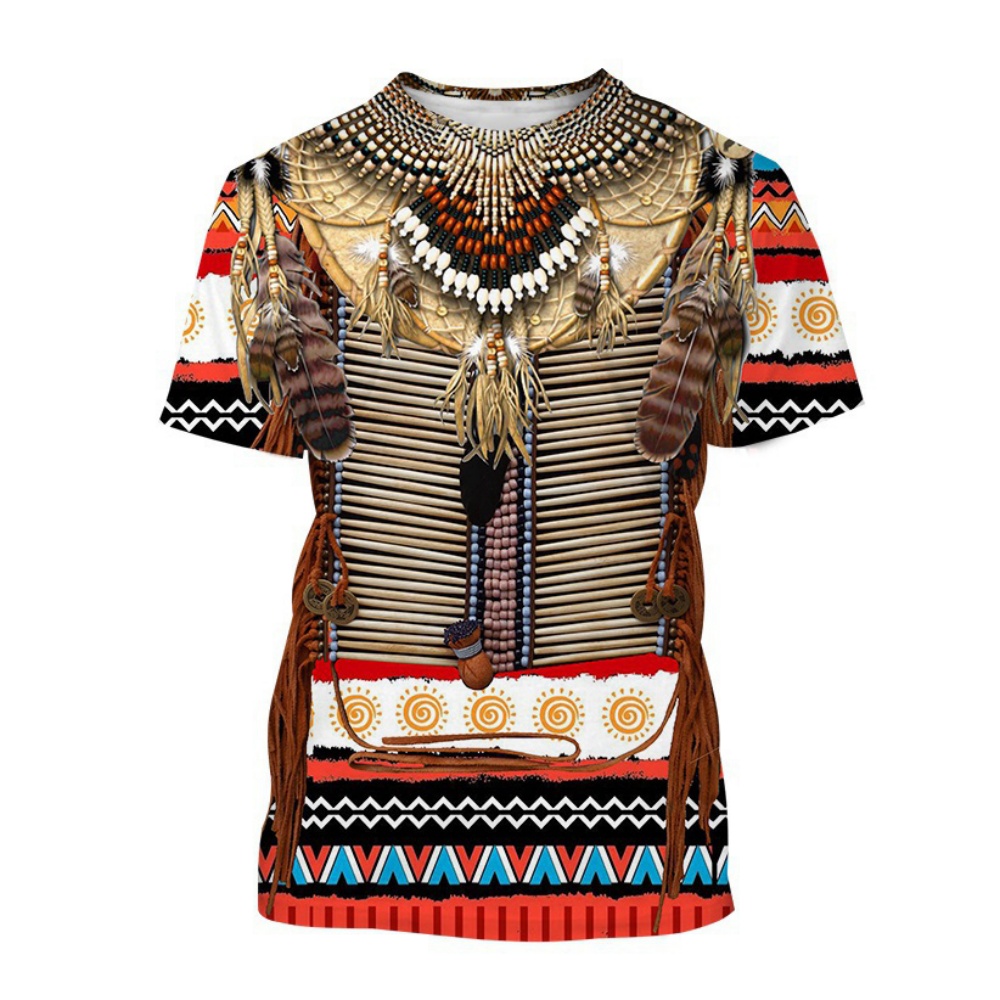 Fashion Ethnic Indian Clothing - Hint T-Shirt Etnik Tarzı 3D Baskı
