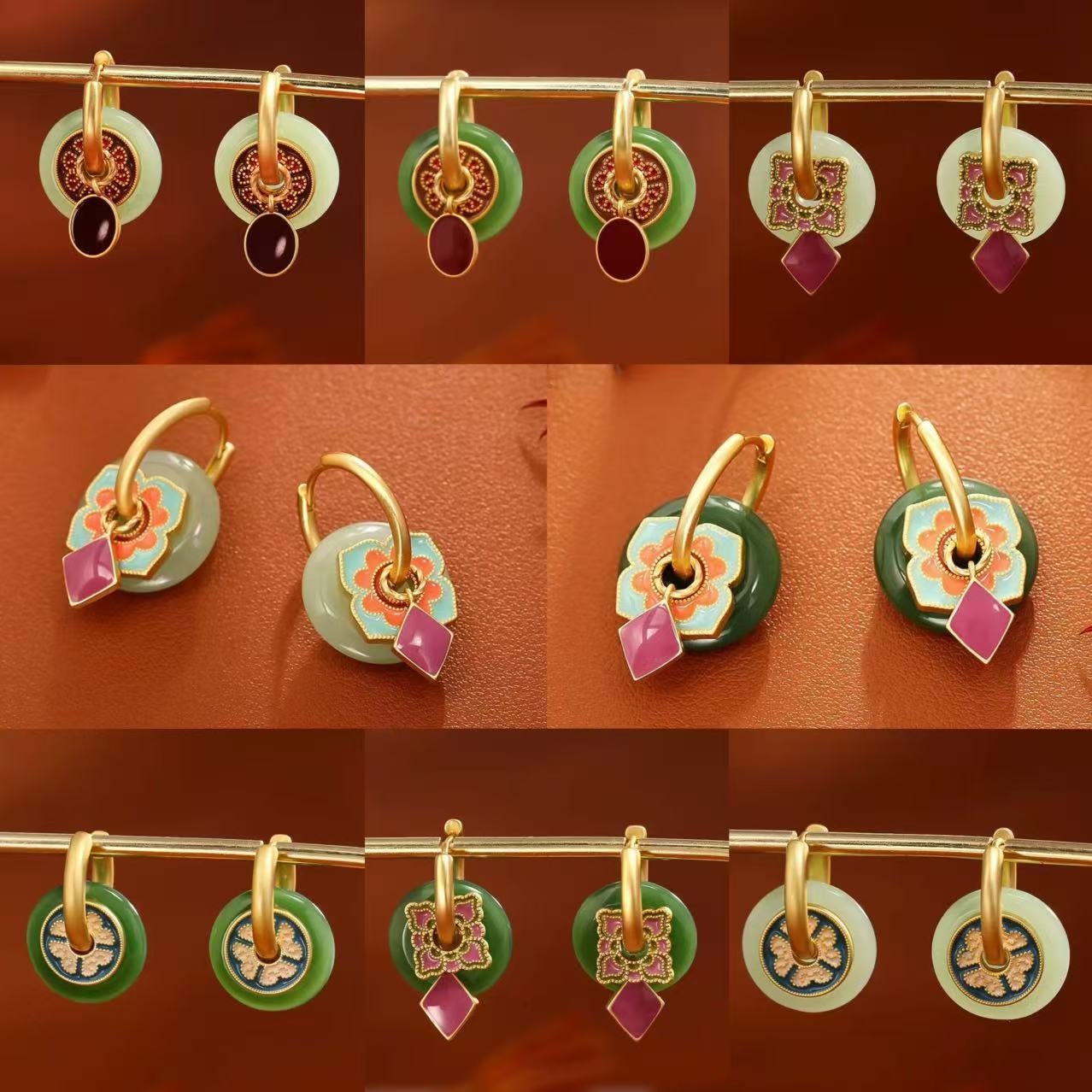 Ethnic Fashion Way - S925 Yeni Çin tarzı Küpe Kadınlar