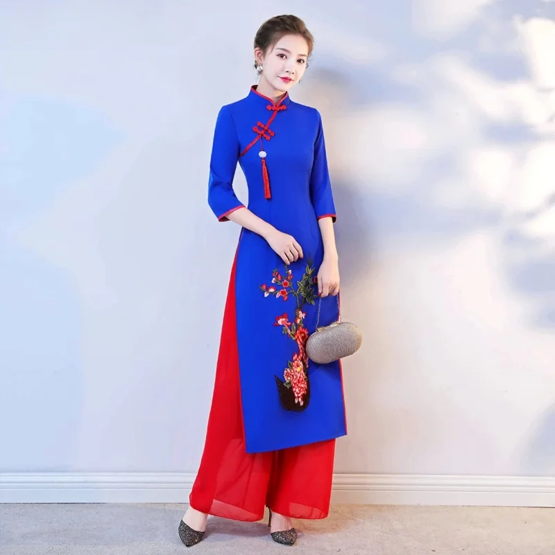 Ao Dai Vietnam Dress - 2026 Vietnam Ao Dai Cheongsam Geleneksel