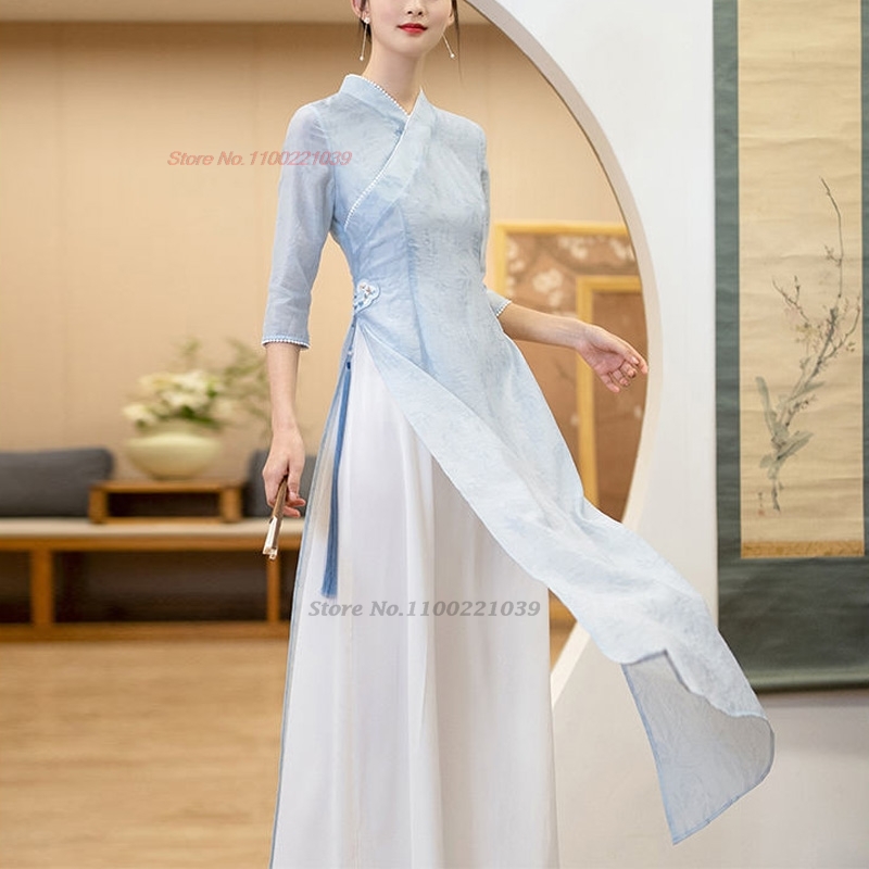 Ao Dai Vietnam Dress - 2026 geleneksel Vietnam elbisesi ao dai