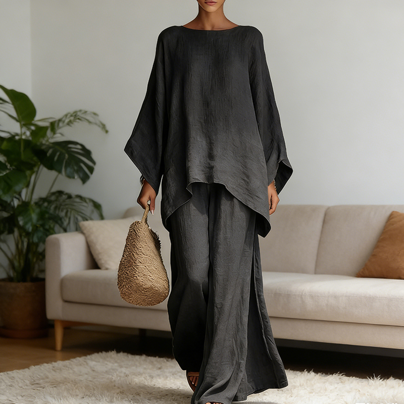 Ethnic Fashion Collection - Bahar Yeni Moda Keten Gevşek Uzun