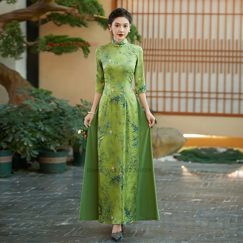 Ao Dai Vietnam Dress - 2026 aodai vietnam elbisesi geliştirilmiş cheongsam