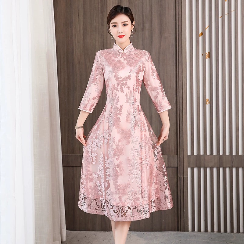 Zarif Kadın Aodai Vietnam Cheo - Ao Dai Vietnam Dress incelemesi ve fiyatı