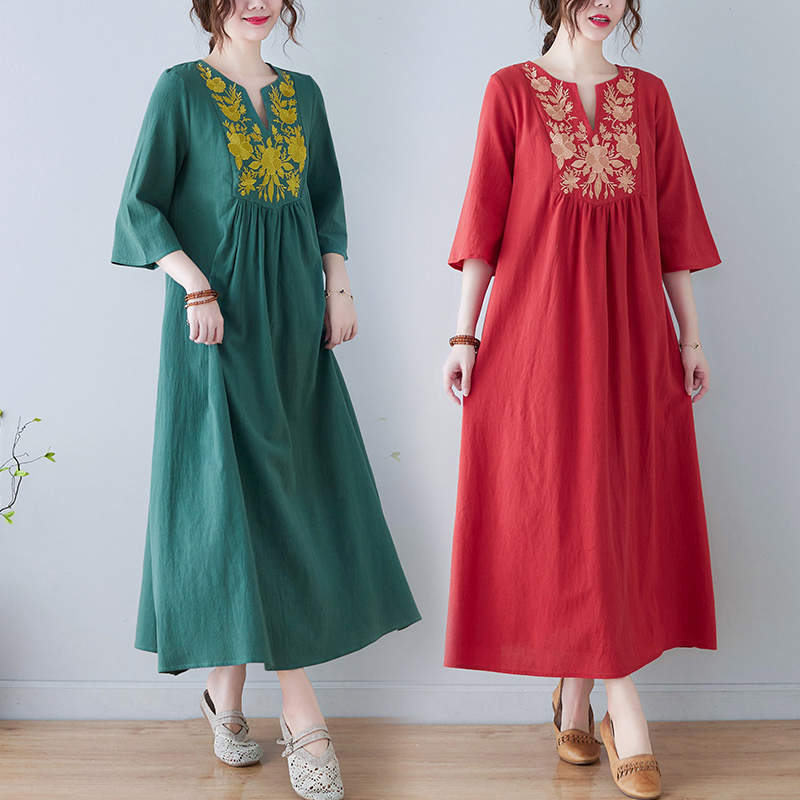 Yeni Etnik Stil Bol Kesim Deri - Ethnic Fashion Dress incelemesi ve fiyatı