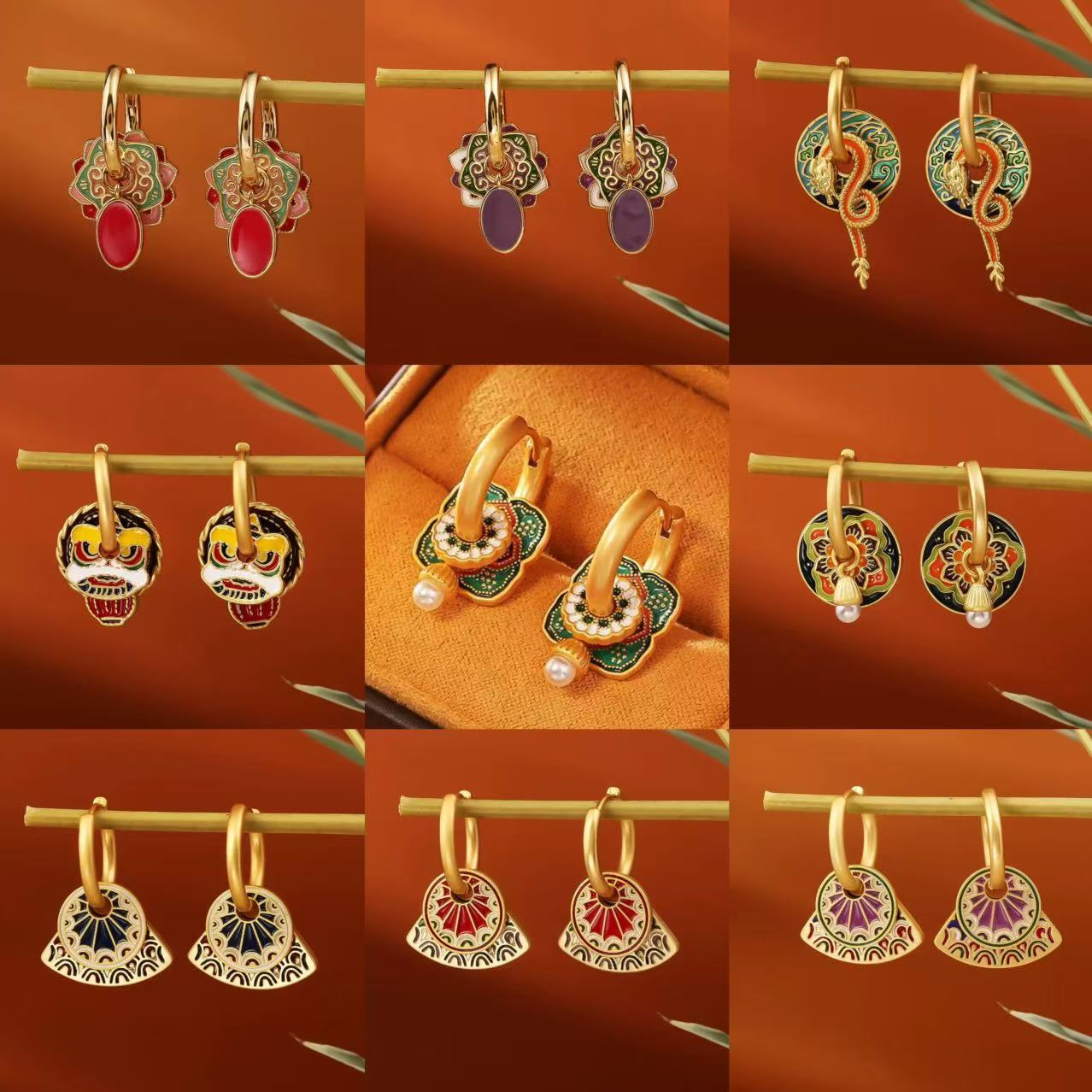 S925 Yeni Çin tarzı Küpe Kadın - Ethnic Fashion Way incelemesi ve fiyatı