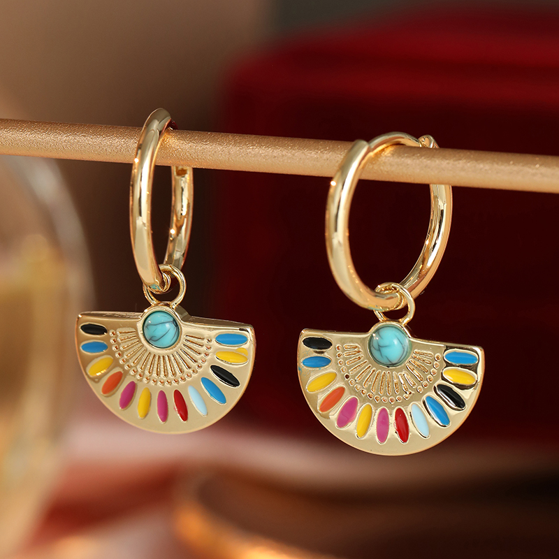 Renkli İmitasyon Emaye Fan Zar - Ethnic Chic Fashion incelemesi ve fiyatı